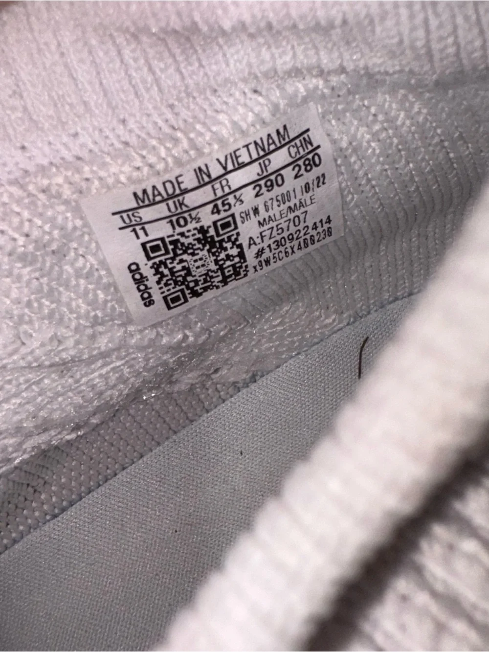 Adidas nmd s1 White Knit Sneaker with Gray Stripes and Accent Colors